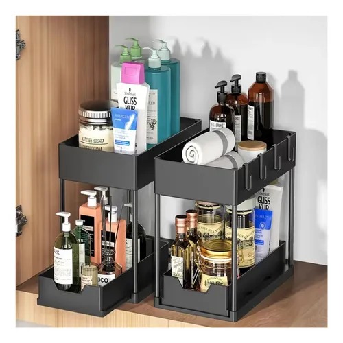 ORGANIZADOR 2 NIVELES NEGRO CUADRADO